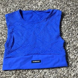 Bright blue Ryderwear crop top